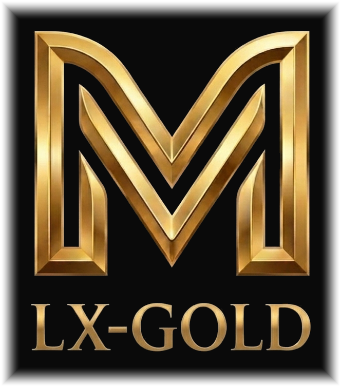 Moreno LX-GOLD Logo - M dorada estilizada